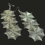 Gold Spider Web Earrings Photo 1
