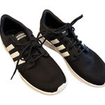 Adidas Cloud Foam BLK w/WHT Stripes, Ortholite Comfort Athletic Sneakers EUC 10 Photo 0