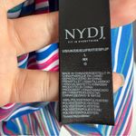 NYDJ Curves 360 Multicolor Striped Long Sleeve Blouse Large Semi Sheer Workwear Photo 3