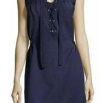 Romeo + Juliet Couture Romeo + Juliet Navy Women's Lattice Neck-Tie Waist-Epaulets Mini Dress Size S Photo 0