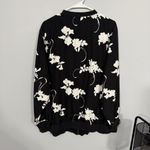 Denim 24/7 Black & White Floral Full Zip Lightweight Bomber Jacket Plus Size 24W Photo 6