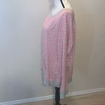 Made for life  pink grey striped casual pullover sweatshirt Photo 3
