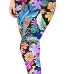 Beyond Yoga  Tropical Hibiscus Multicolor Floral Leggings Size S Small EUC!! Photo 0