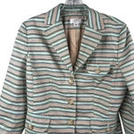 Ann Taylor Loft Women's Striped Blazer Size 10 Multicolor Long Sleeve Jacket Photo 2