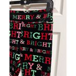 No Boundaries 030-004 Sz MEDIUM High Waist Super Plush Velour Legging Christmas Merry & Bright Photo 2