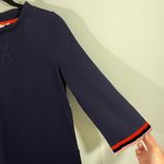 Boden Navy Livia Velvet Striped Cuff Quarter Sleeve Sweatshirt Dress Size 6R Photo 4