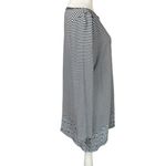 J.Jill Knit Top Large Blue White Striped Contrast Hem Long Sleeve Nautical Comfy Photo 3