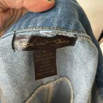 Coco & Shay Blue Denim Rhinestone Fringe Sleeveless Mini Western Shirt Dress Photo 4