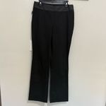 Moschino JEANS Wide Leg Black Trousers Pant with Leather Waistband Size 14 Photo 2
