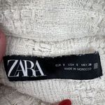 ZARA  Size S Shacket Jacket Cream Boucle Tweed Cropped Oversized Long Sleeve Photo 7