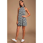 Lulus  Women's XS Black Floral Halter Swing Dress Short‎ Casual Photo 1