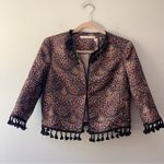 Chelsea and Violet Metallic Jacquard Tassel Fringe Boho Jacket XS | Retail $138 Photo 1