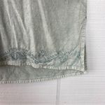 Raya Sun  Embroidered Heart Floral Design Short Sleeve Boho Top Washed Green S Photo 1