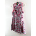 Elliatt  Sleeveless Embroidered A Line Mini Dress Green Pink Small Photo 6