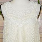 Kori America Sleeveless Croquet Ivory Mini Dress Ladies L Lined Boho Cottage Photo 1