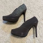 Ed Hardy  NYE Silver Embellished Signature Light Brown Suede Heels Booties 8 Photo 2