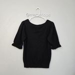 Tuckernuck  Perrin Black Short Sleeve Scoop Neck Ruffle Sweater Photo 4