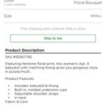 Apt. 9  Babydoll Slip Dress Lingerie Chemise Small Purple Floral Mesh Padded Photo 7