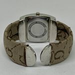 Geneva women’s cuff bracelet watch quartz 28mm silver tone case bracelet size 6” Photo 3