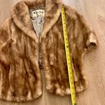 Kessler Vtg  Fur Wrap Shrug Stole Cape W/ Pocket Jacket Nature Brown Mink Mint Photo 6