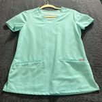 FIGS  Teal Technical Collection Scrub Top Photo 0