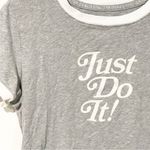 Nike  Women's Size Small Grey Cotton Just Do It Ringer T-Shirt Short Sleeve Photo 2