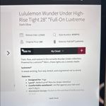 Lululemon  Wunder Under HR Tight 28” *Luxtreme Dark Olive Sz4 Photo 2