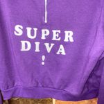 SWS Athletics Purple Super Diva Quarter Zip Crop Sweatshirt Women's Size Small Photo 2