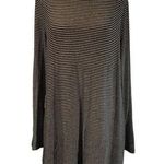 West Loop Black & White Striped Long Sleeve Above the Knee Sweater Dress Large Photo 0