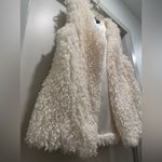 Cali Style U.S.A. Boho Cream Ivory White Fuzzy Faux Shearling Fur Vest Photo 3