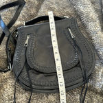 Rebecca Minkoff Rebecca minkkoff black leather whipstitch saddle bag purse w/crossbody/ handle Photo 14