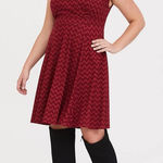 Her Universe  DISNEY MARY POPPINS RETURNS ZIGZAG DRESS Torrid Red Cap Sleeve Photo 0