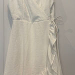 Altar'd State ‎ White Ruffle Wrap Mini Dress Sleeveless Casual Summer XS Photo 0