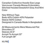 Canadian Collective Hoodie Size Large Vancouver Canada Moose Embroidery Stitched Photo 1