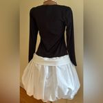 Gilberti Black & White Bubble Vintage 1980’s MIDI Dress Bow & Drop Waist Sz 10 Photo 3