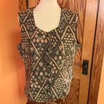 Vintage Tapestry Vest | Floral Geometric Button Front | Women’s Large Photo 8