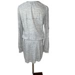 Vince  Womens Linen Henley Shirt Dress Gray Roll Tab Sleeve Drawstring Size‎ Med Photo 2