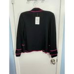 Toula Jacket Small Black Pink Ruffled Trim Clueless Preppy Twee Officecore NWT Photo 3