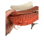 Cornelia Guest Clutch Womens coral Woven Faux Leather Foldover Purse Zip Bag Red Photo 6