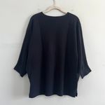 Neiman Marcus Cashmere Collection Embellished Navy Blue Crewneck Sweater Photo 2