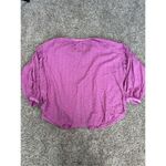 Free People  Maddison Eyelet Blouse Orchid L Button Front Long Sleeve Oversized Photo 12