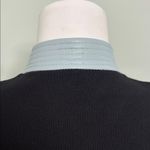 One Girl Who Multi Color Leather Knit Zip Jacket Medium Black Photo 5