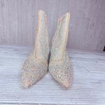 Betsey Johnson cady rhinstone embellished ankle boots booties silver pointed toe boots 8.5 Photo 5