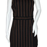 Anthropologie  Maeve Meridian Quilted Dress Brown Black Striped‎ Sleeveless Photo 0