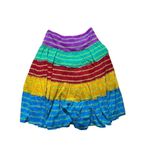 Vintage Lauren Ralph Lauren rainbow maxi skirt tiered tie dye sz PL Yellow Photo 1