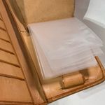 Vintage Handmade Tooled Tan Leather Wallet Clutch w/ Mirror Photos Mexico Aztec Photo 4