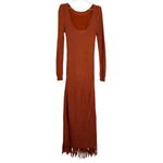 Pamela Love Orange Fringe Sweater Dress Size M Photo 9