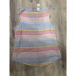 Tommy Bahama  Harbour Stripe Tank Top Pastel V-Neck Size Medium NWT Photo 2