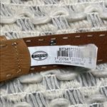 Fossil  Tan Leather Belt with Red Enamel Floral and Silver Accents with Stitching Photo 1
