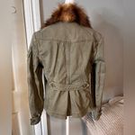 BCBGMAXAZRIA  women’s cargo jean jacket with fox fur Photo 9